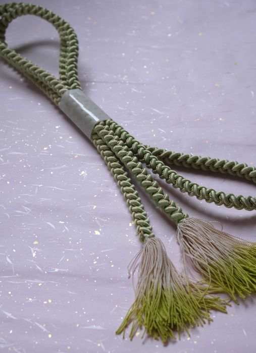 Zielony złoty pasek sznur obijime do obi kimono