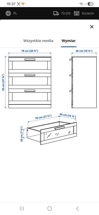 Komoda brimnes 3 szuflady