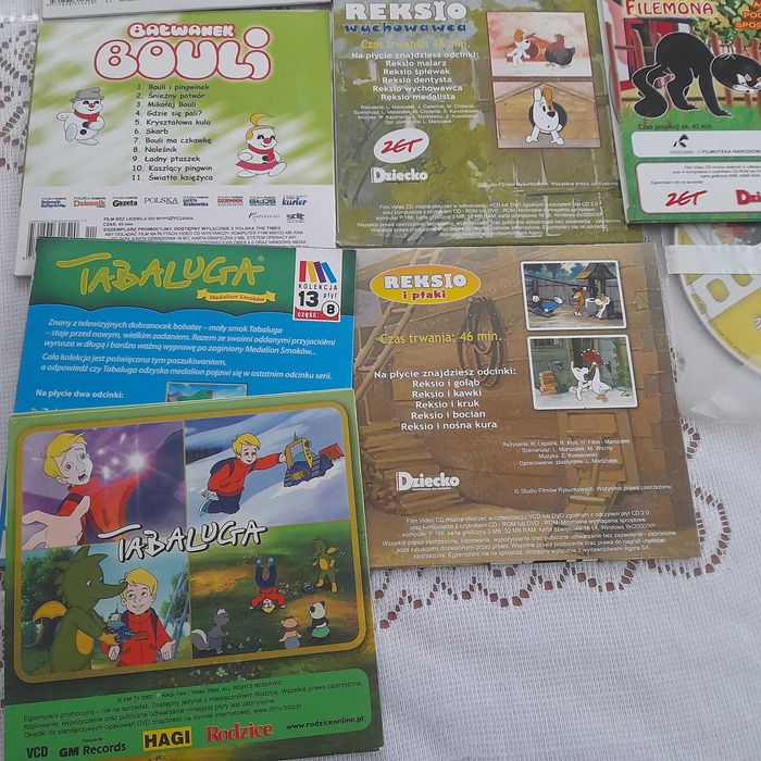 Reksio, Bałwanek Bouli, Tabaluga,Przygody kota Filemona vcd.
