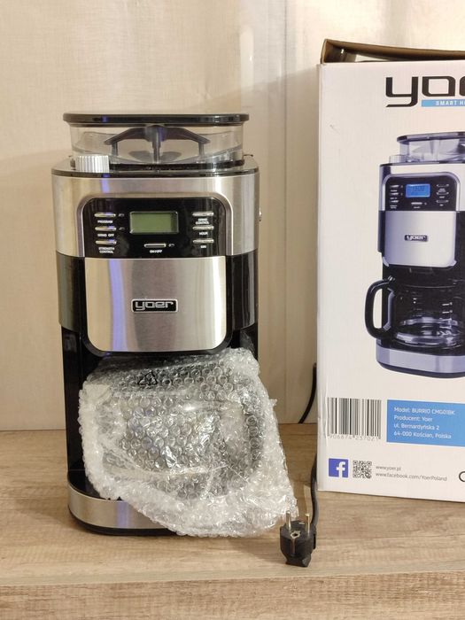 Ekspres do kawy z młynkiem Yoer Burrio CMG01BK – jak nowy