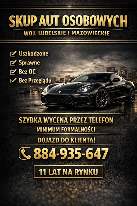 Skup aut Lublin Świdnik Chełm  Dęblin Puławy całe lubelskie