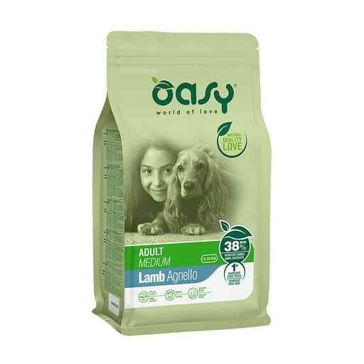 Корм д/с середніх порід Oasy Lifestage Adult Medium з ягням, 12 кг