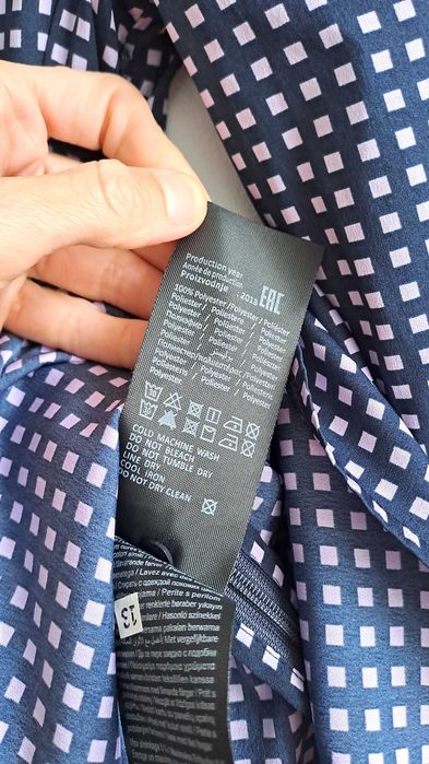 Vero Moda sukienka w kratkę granatowa S wiązana w pasie
