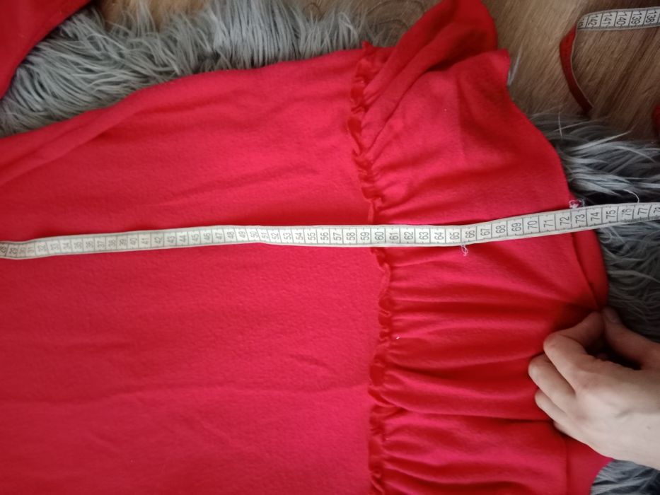 Bluzka tunika czerwona falbanki Reserved oversize