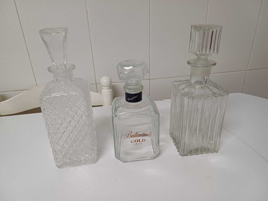 Garrafas em cristal 3 unidades