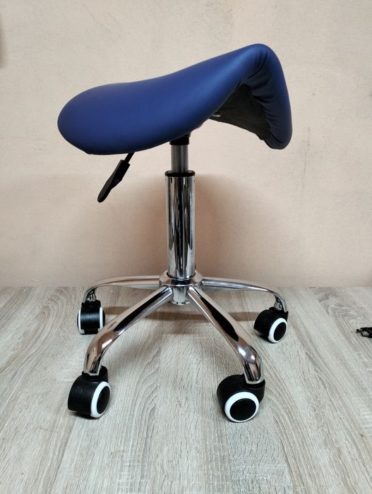 KKTONER Taboret siodłowy roboczy z regulacją wysokości niebieski