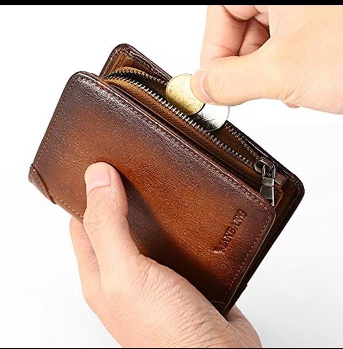 Мужской кошелёк из высококачественной телячьи кожи бренда ManBang