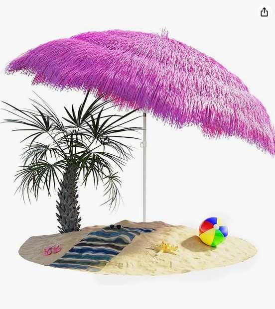 Guarda-sol chapéu de sol de palha havaiano praia, terraço ou esplanada