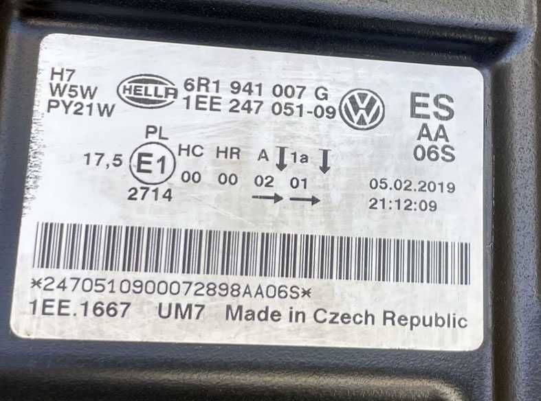 otica frontal ESQ VW polo V (6R) fase 1 / CrossPolo