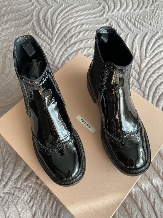 Кожаные Ботинки челси MIU MIU, размер 38!