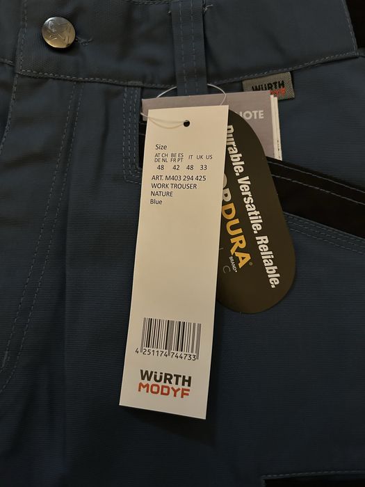 Spodnie robocze wurth niebieskie 48