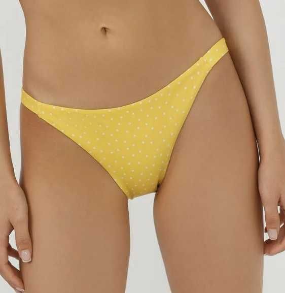 Oysho Желтый купальник  в белый горошек