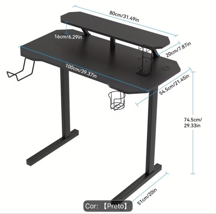 Mesa e cadeira gamer