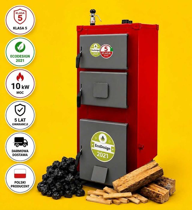 Kocioł na Węgiel 10 kW – Klasa 5 Ecodesign | Piec Zasypowy | Obsługa klienra 7 dni w tygodniu