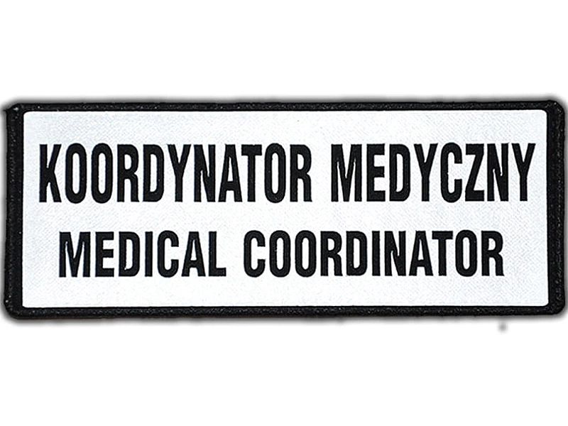 Emblemat Koordynator Medyczny Medical Coordinator Odblaskowy Na Rzepie