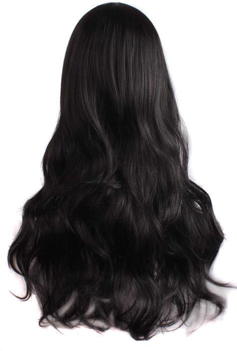 70 cm Peruca de Cabelo Longo Encaracolado (Preto)