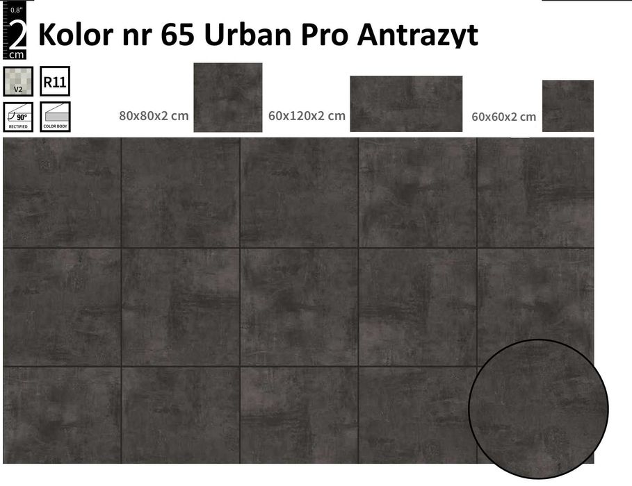 Płyty Gresowe Tarasowe 2cm /  80x80 cm 1 gatunek,