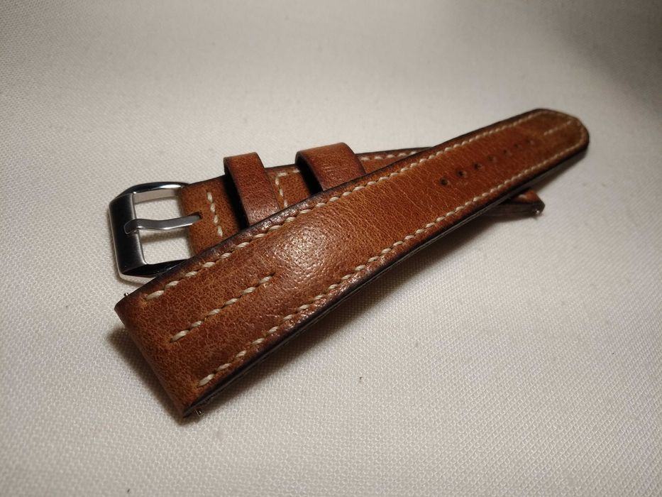 Pasek skórzany do zegarka 20 / 18 mm skóra Full Grain , szybki montaż