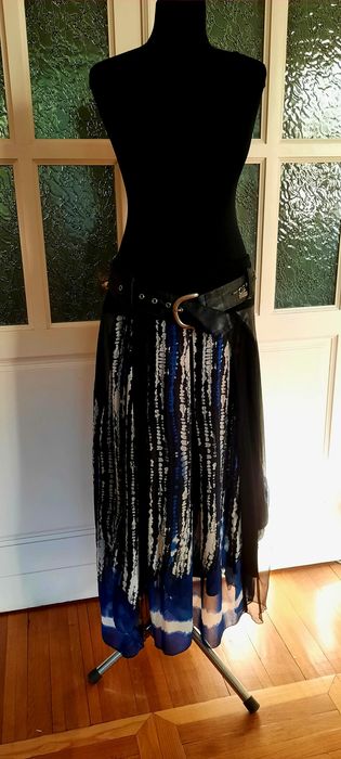 Спідниця шефон,шкіра