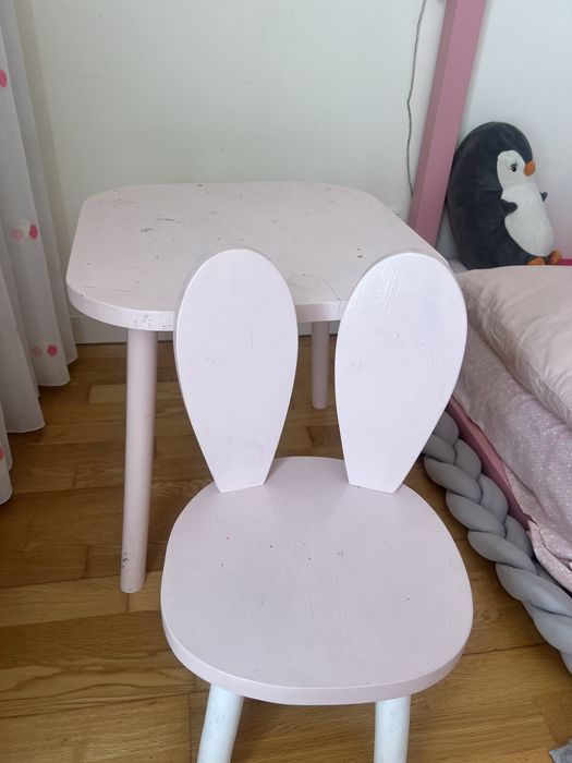Mesa e cadeira  Rosa para criança