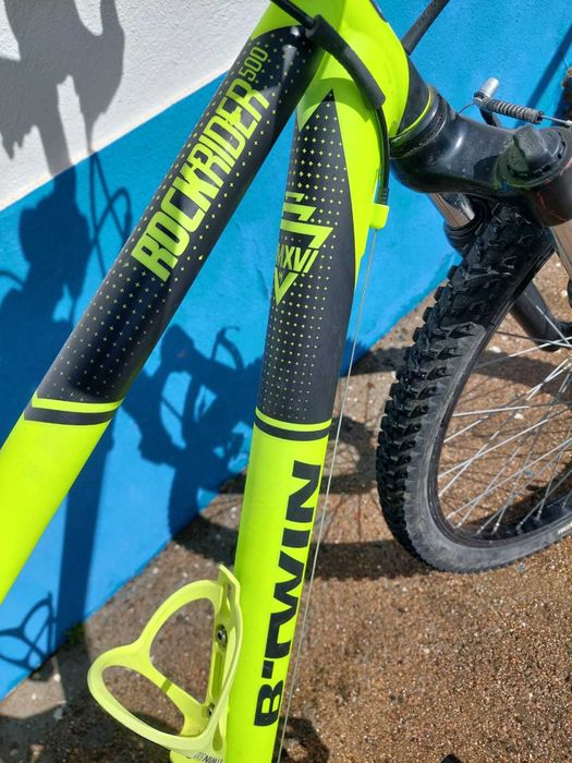 Bicicleta RockRider  Roda 24, 500 BTT Amarelo Neon Crianças entre os 9 e 12 anos (135  a 150cm).