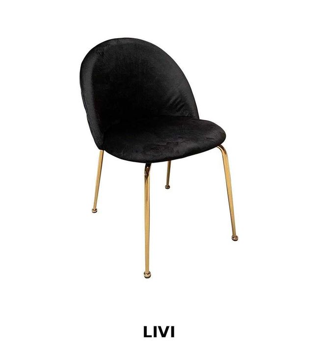 Krzesła Tapicerowane Welurowe Złote Nogi Nowe Różne Modele Glamour