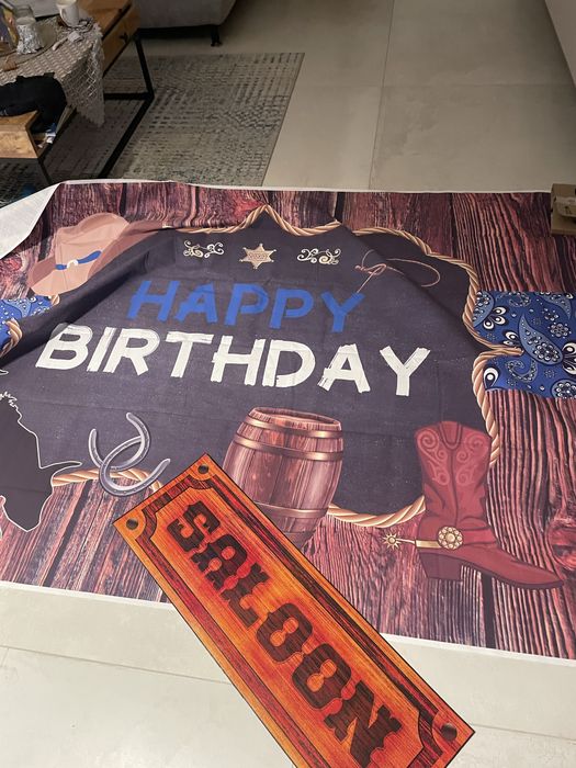 Baner urodzinowy!  duży,dziki zachod”,country