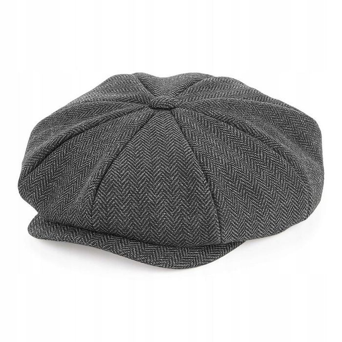 kaszkiet czapka peaky blinders jodełka męski damski / szary s/m