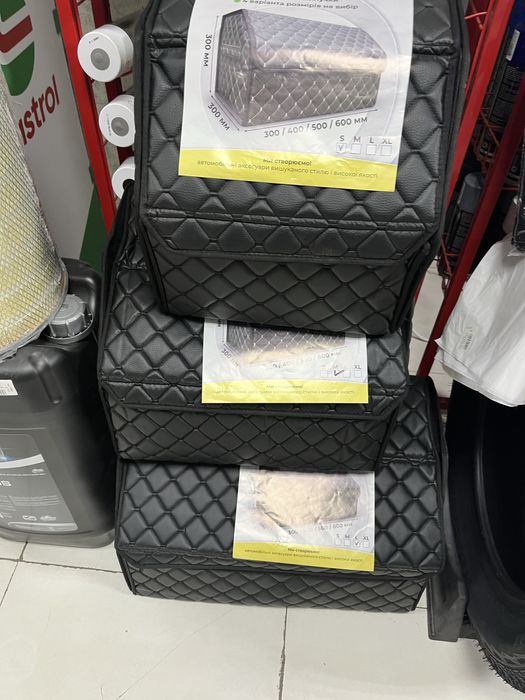 Сумка в багажник на липучках шкірзам АвтоКомфорт S i M і L