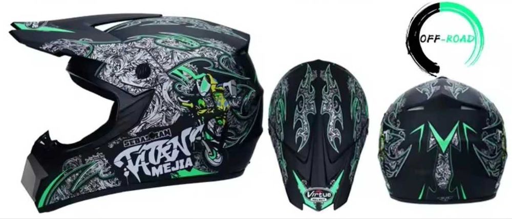 Kask typ cross ORZ-14A roz.M(56-58) +gogle, motor, rower, skuter, hulajnoga