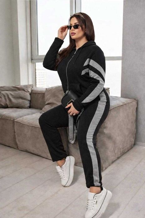 Спортивний костюм жіночий з штанами та кофтою на замку 11118 оптом