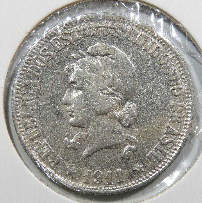 BRASIL – 1.000 Réis 1911 – MBC PRATA 900‰