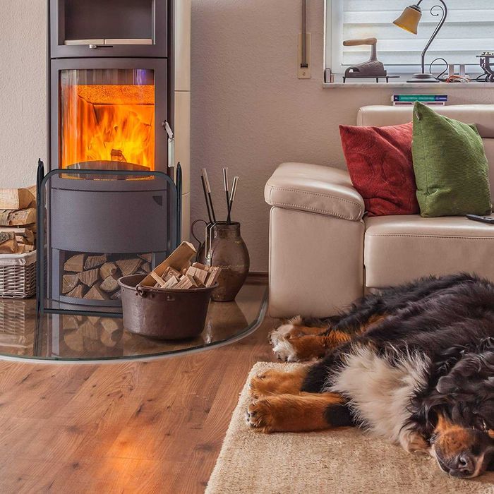 Proteção para lareiras, aço, 52,5 x 97 cm, preto