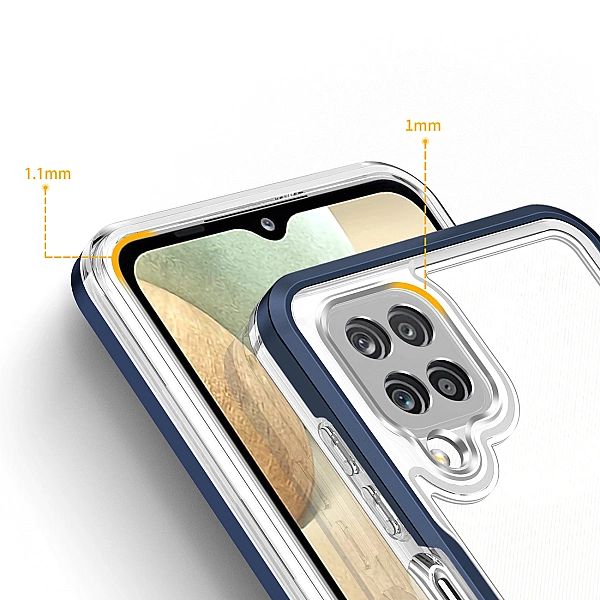 Clear 3in1 etui do Samsung Galaxy A12/5G żelowy pokrowiec z ramką nieb