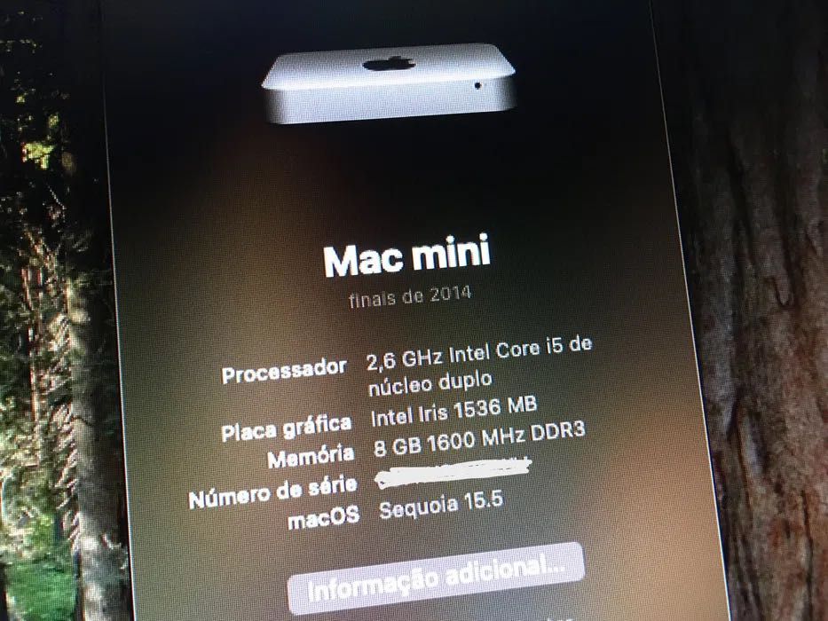 Mac Mini Intel Core i5, 8GB RAM, Iris 1536mb, SSD 500GB ,macOS Sequoia