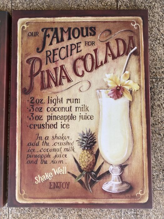 Conjunto de 2 Quadros Vintage – Margarita & Piña Colada