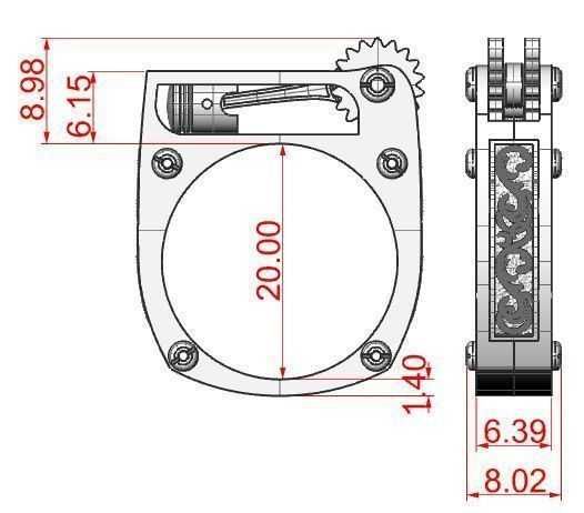 Sygnet pierścień męski złoty tłok designerski projekt