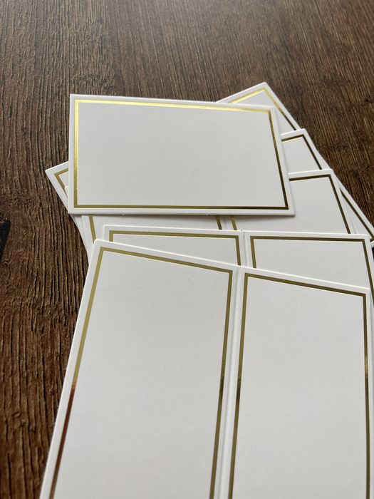 Złote winietki do samodzielnego wypisania 11 sztuk NOWE