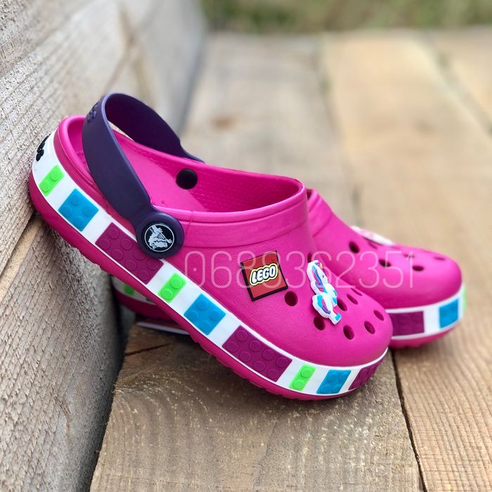 Crocs Lego fuchsia Дитячі Рожеві Крокси Лего