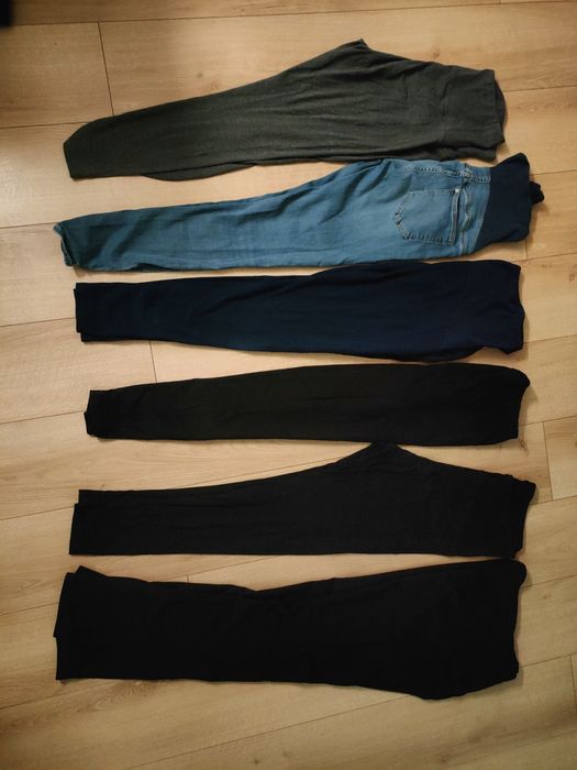 Spodnie ciążowe zestaw bawełna jeansy dzwony