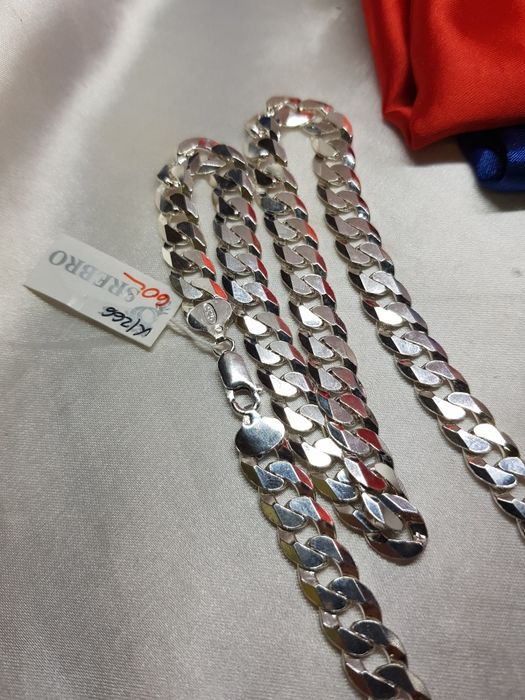 Srebrny łańcuszek splot pancerka srebro 925 długość 60cm