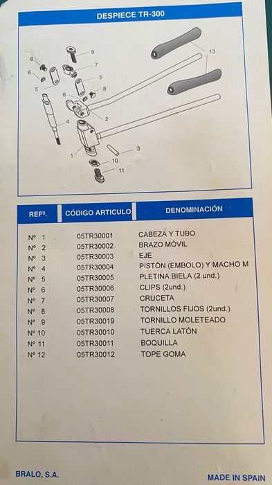 Rebitador de porcas Bralo TR300 em bom estado
