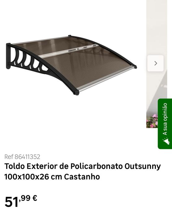 Toldo exterior 1m x 1m