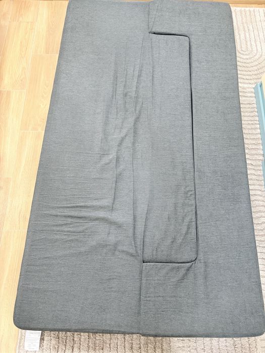 Sofá Cama Dobrável Convertível 3 Em 1 Succebuy Com 3 Almofadas Em Cinzento Escuro