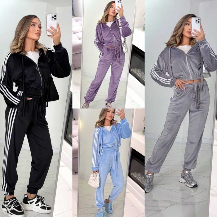 В наличии! Стильный велюровый костюм 4 цвета + Подарок*