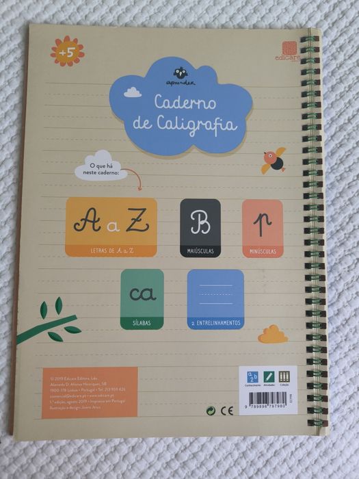 Caderno de Caligrafia "Aprender" – Edicare (Como Novo)