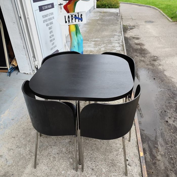 Ikea Fusion czarny komplet stół i krzesła