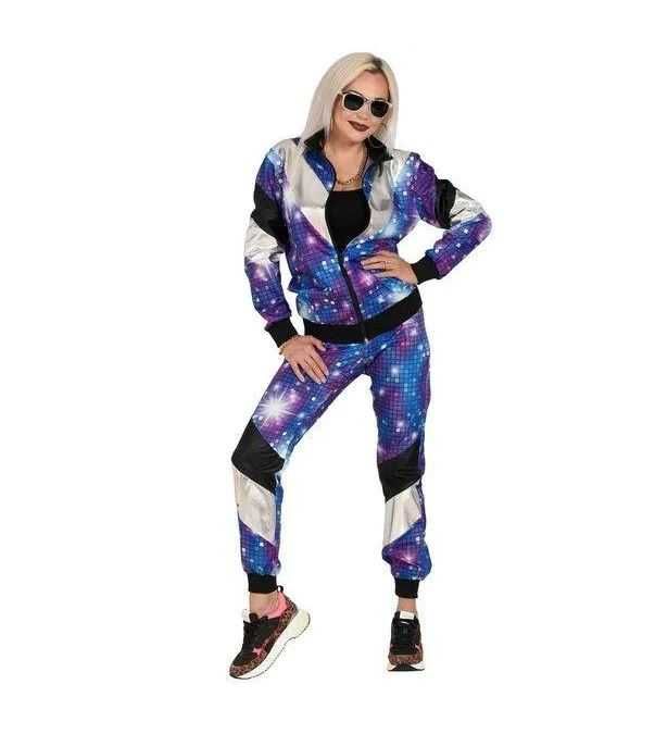 Strój Dres Niebieski Kostium Disco Lata 80 90 Dyskoteka Ortalion  L