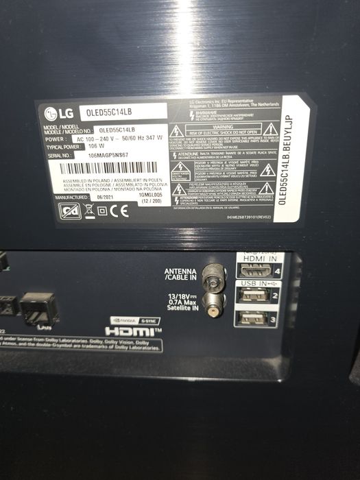 Tv Lg c1 55" (avariada)