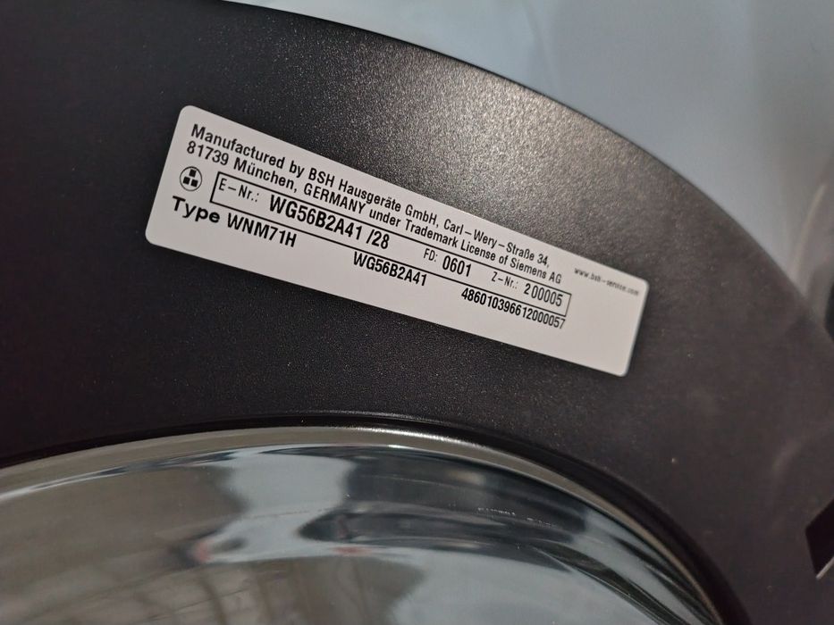 Outlet AGD Nowa Pralka Siemens iQ700 WG56B2A41